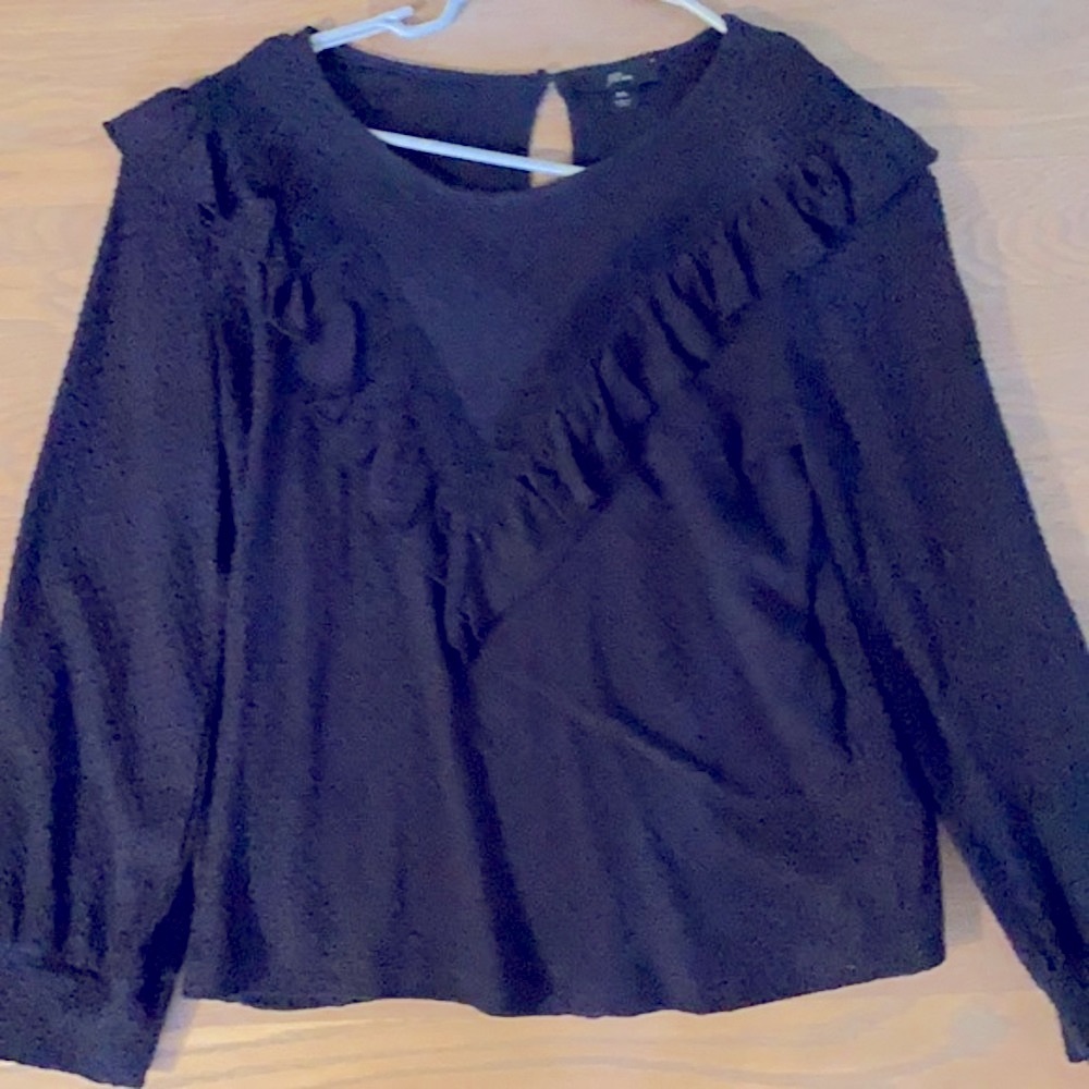 J Crew cotton ruffles shirt blouse top pirate blouse long sleeve xs